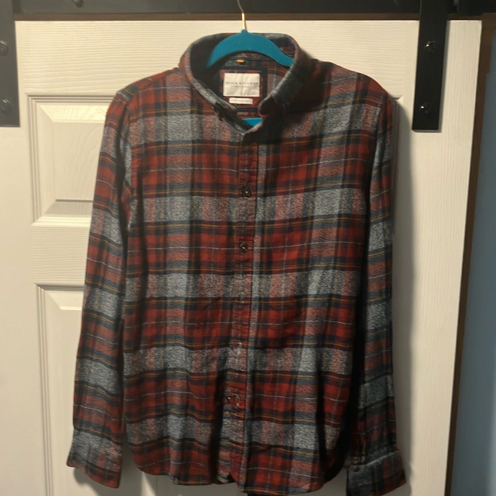 Denim & Flowerr Red Plaid Button-Up Shirt